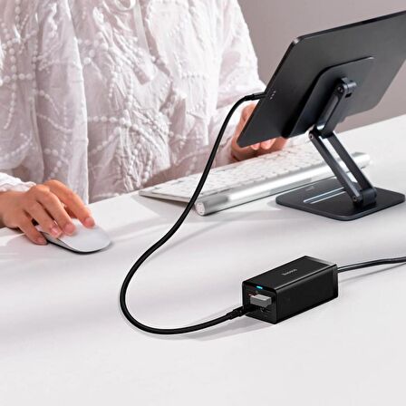 Baseus GaN5 Pro 67W Masaüstü Hızlı Şarj Cihazı + HUB ( HDMI + Type-C + Usb-A Data )